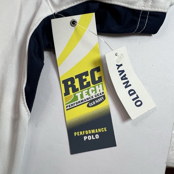 REC Tech Performance Gear Men's White with Navy Trim Polo Size Large Golf-New - Picture 6 of 7